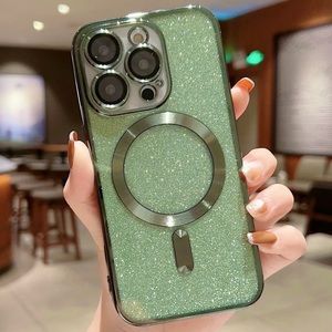 Green Glittery iPhone 14 Pro Max / 14 Pro / 14 / 14 Plus / 13 Pro Max / 13 Case